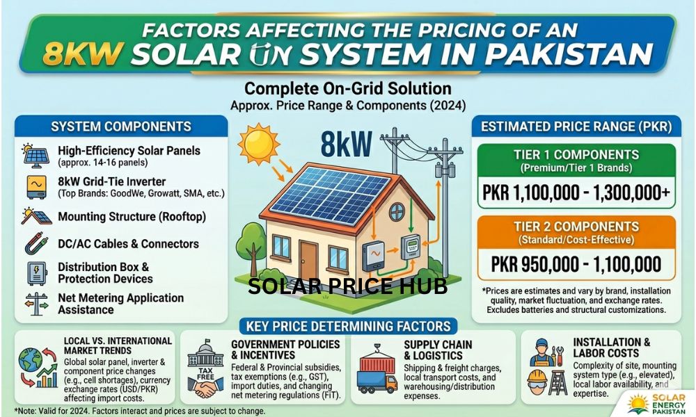 Factors Affecting the Pricing of an 8kW Solar System in Pakistan