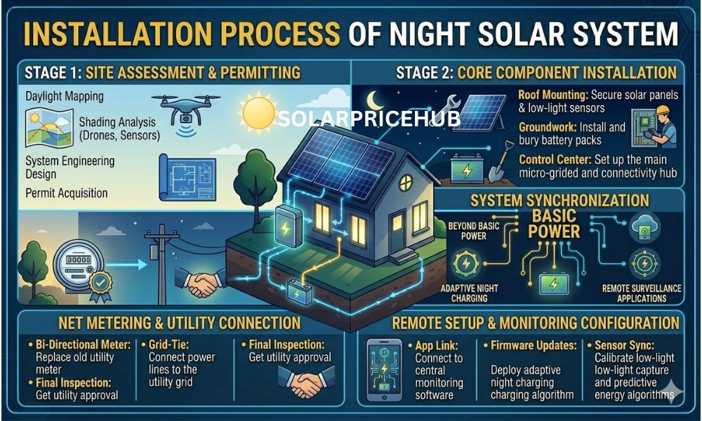 Installation Process of Night Solar System