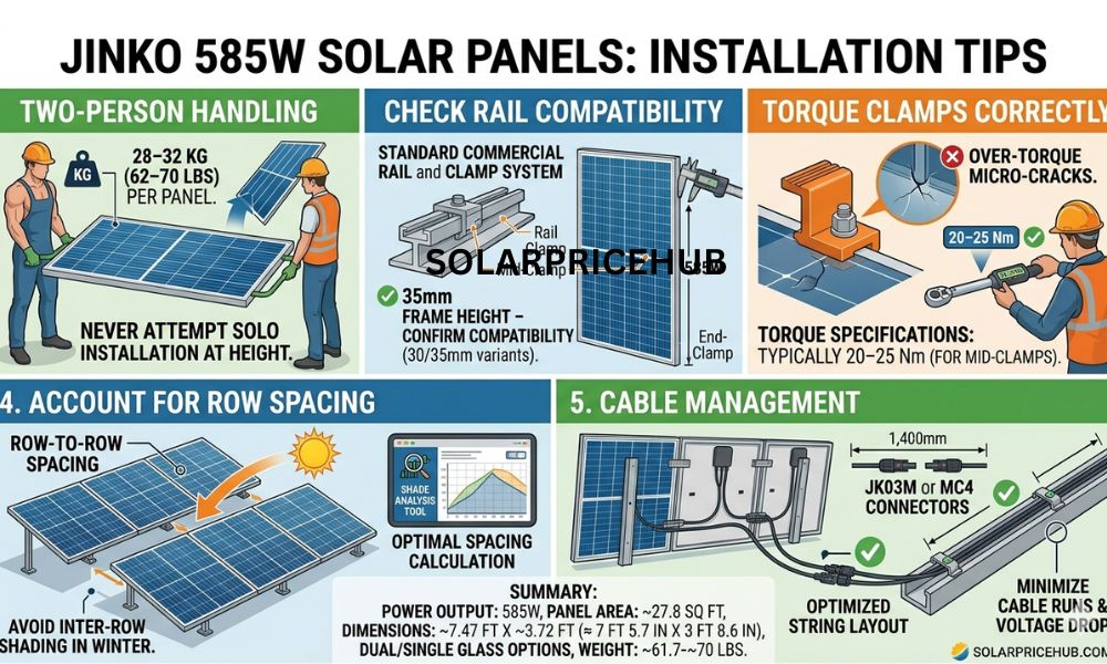 Installation Tips for the Jinko 585W Solar Panels
