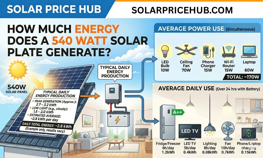How Much Energy Does A 540 Watt Solar Plate Generate?