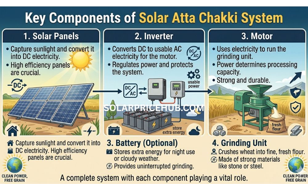 Key Components of Solar Atta Chakki System