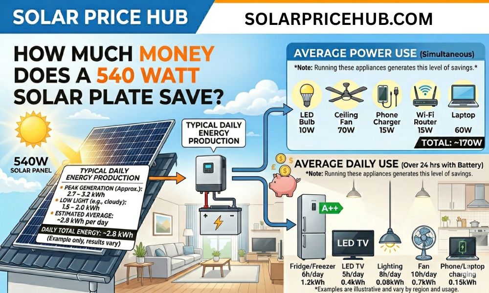 How Much Money Does A 540 Watt Solar Plate Save?