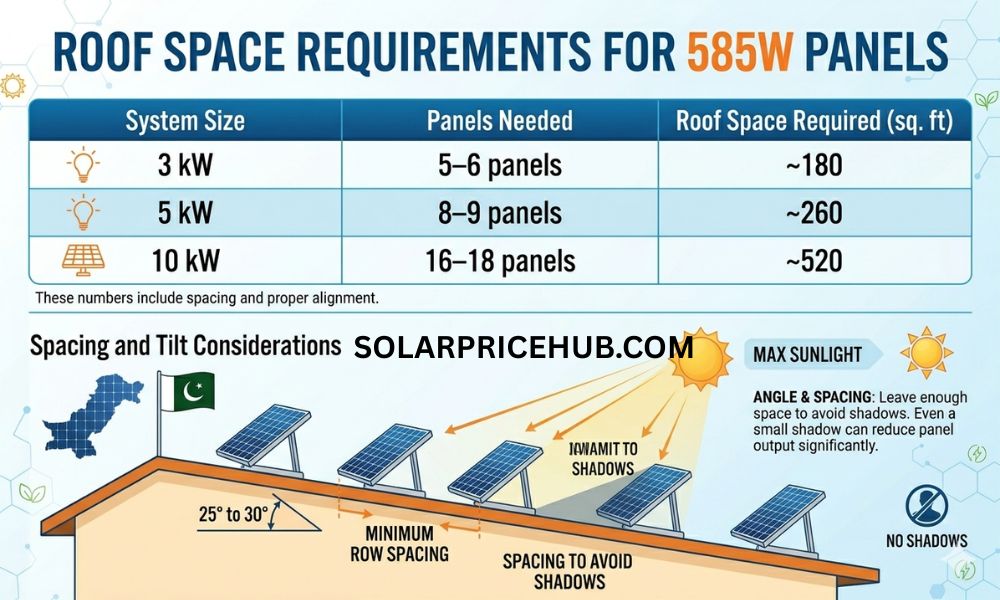 Roof Space Requirements for 585W Panels