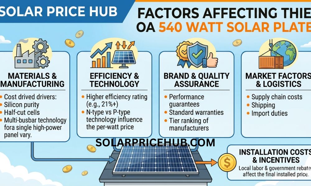 Factors Affecting the Pricing of A 540 Watt Solar Plate