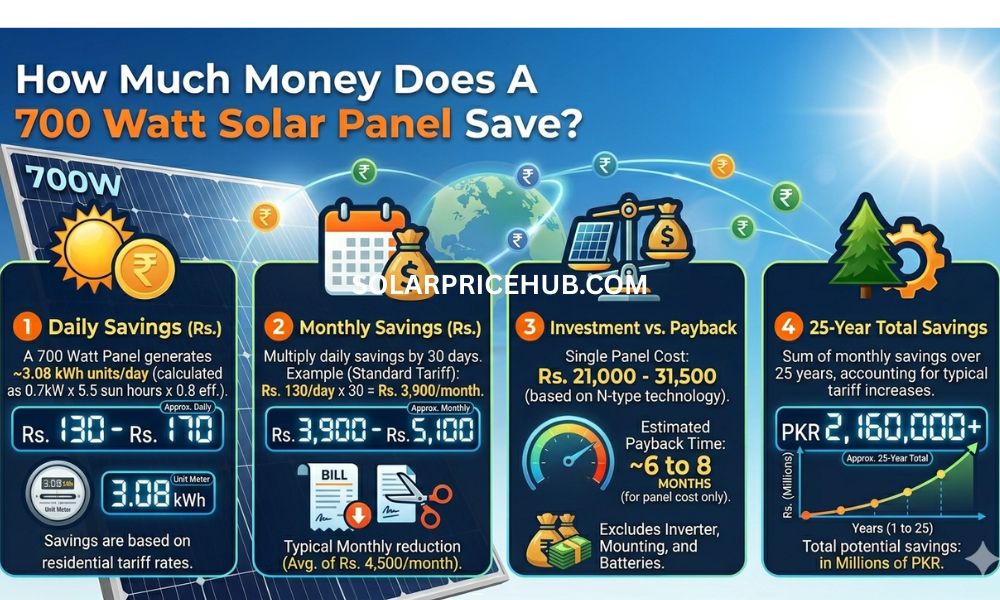 How Much Money Does A 700 Watt Solar Panel Save?