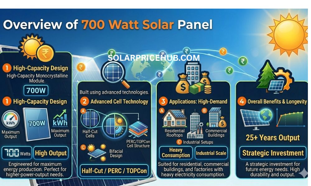 Overview of 700 Watt Solar Panel 
