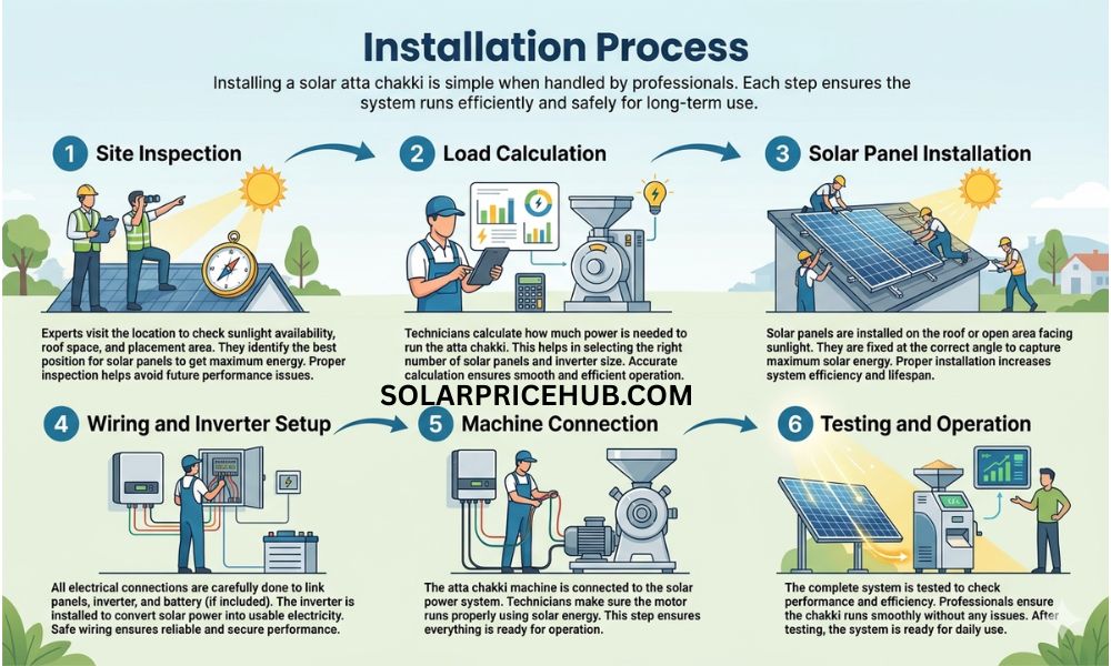 Installation Process Of Solar Atta Chakki