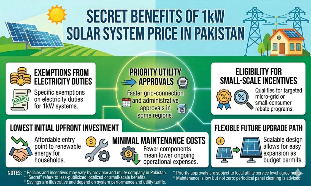 Secret Benefits Of 1kw Solar System Price in Pakistan