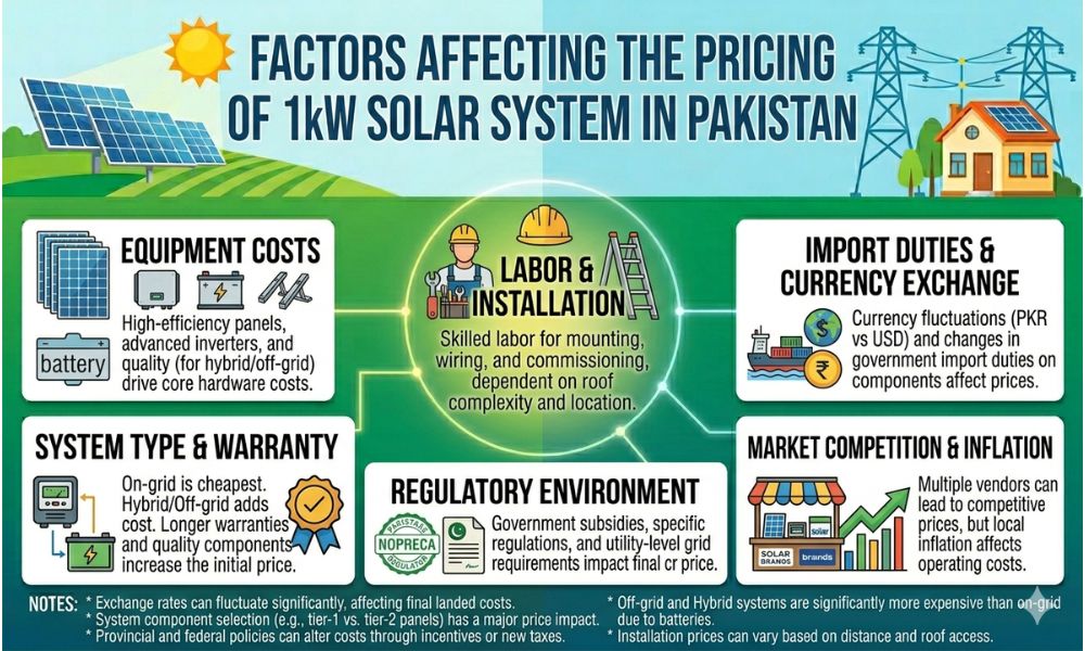 Factors Affecting the Pricing Of 1kw Solar System in Pakistan