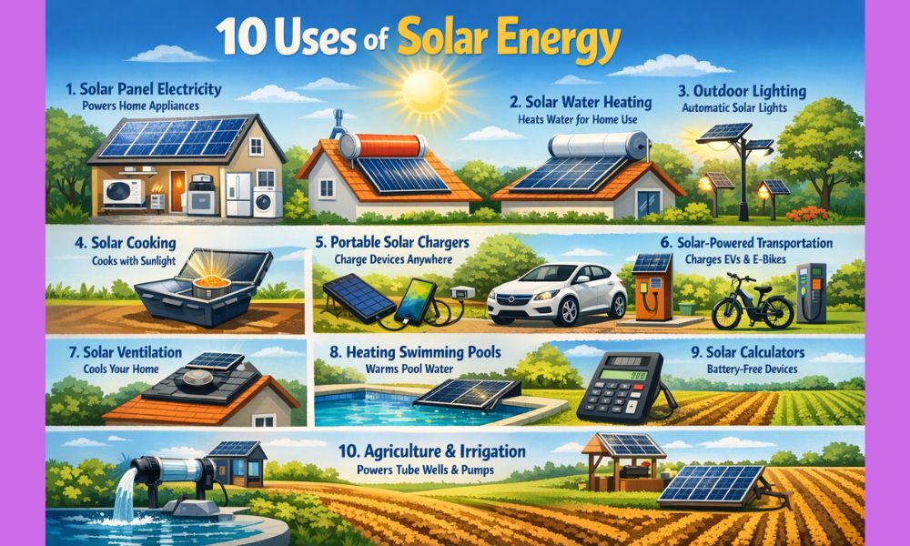 What Are 10 Uses Of Solar Energy in Our Daily Life?