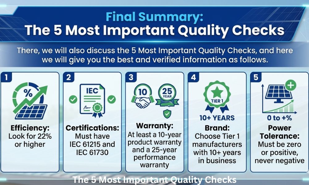 Final Summary: The 5 Most Important Quality Checks