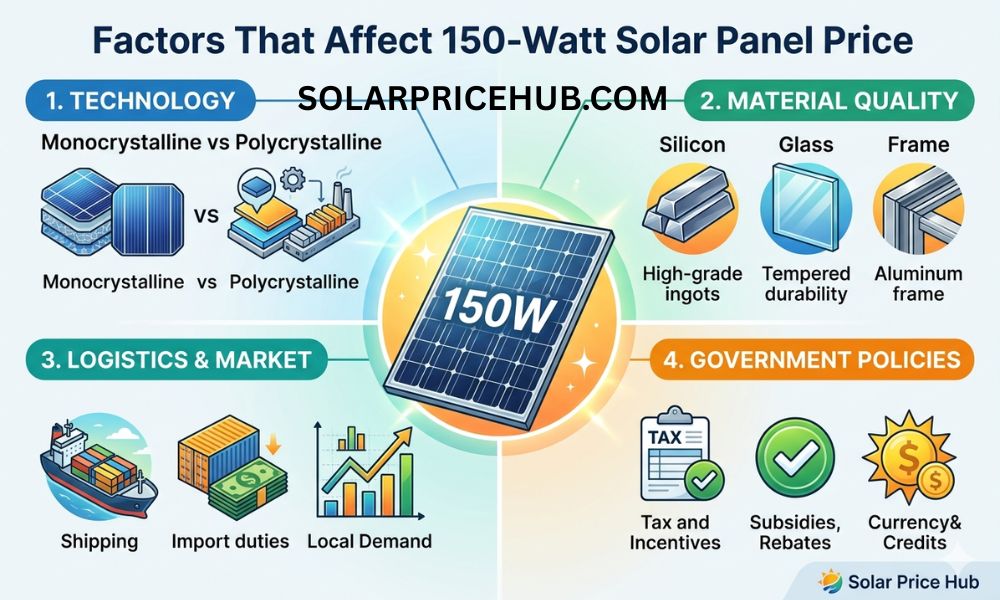 Factors That Affect 150 Watt Solar Panel Price