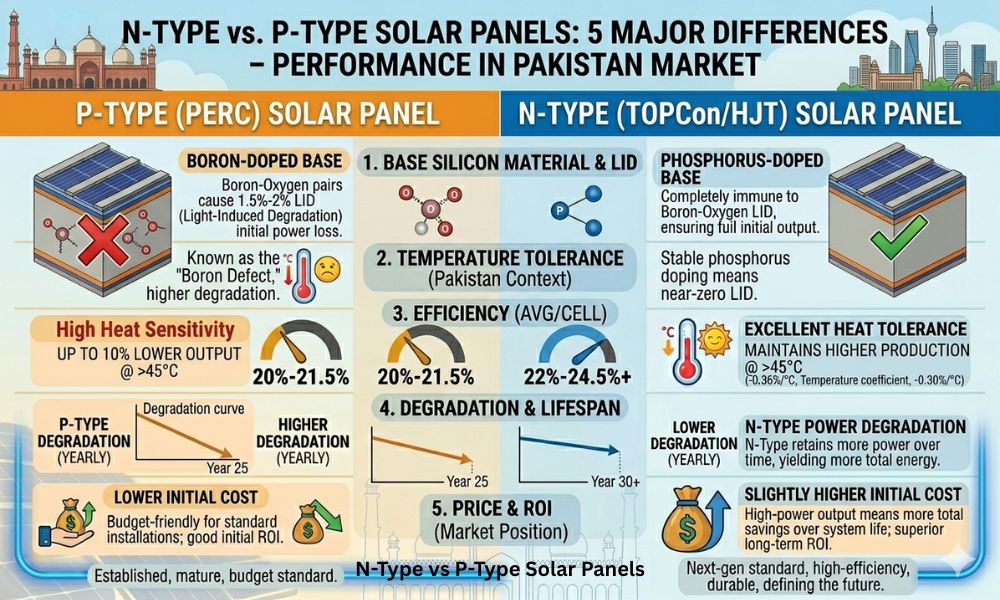 N-Type vs P-Type Solar Panels: 5 Major Differences