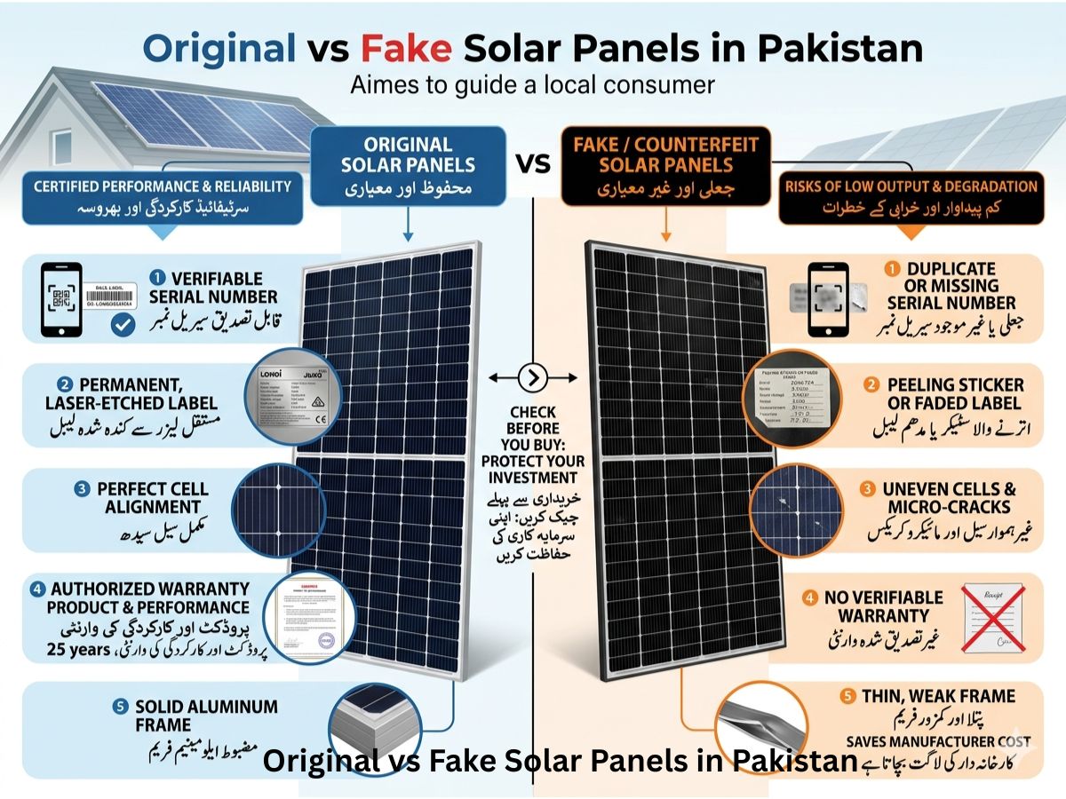 Original vs Fake Solar Panels in Pakistan