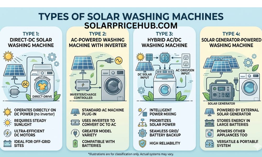 Types of Solar Washing Machines