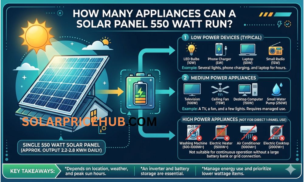 How Many Appliances Can A Solar Panel 550 Watt Run?