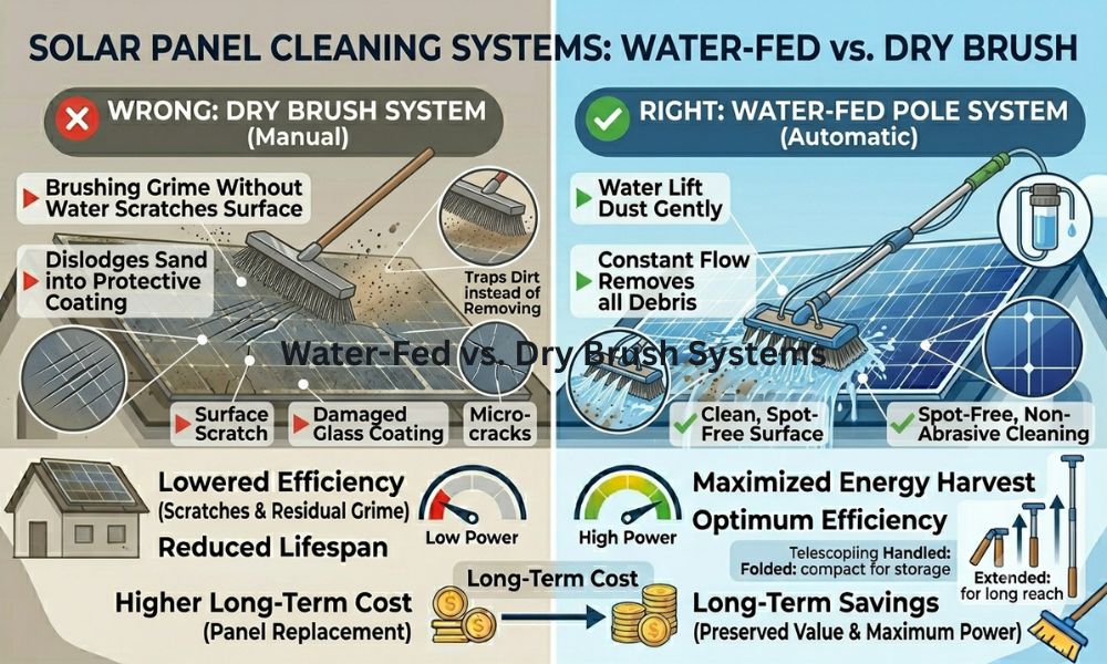 Water-Fed vs. Dry Brush Systems