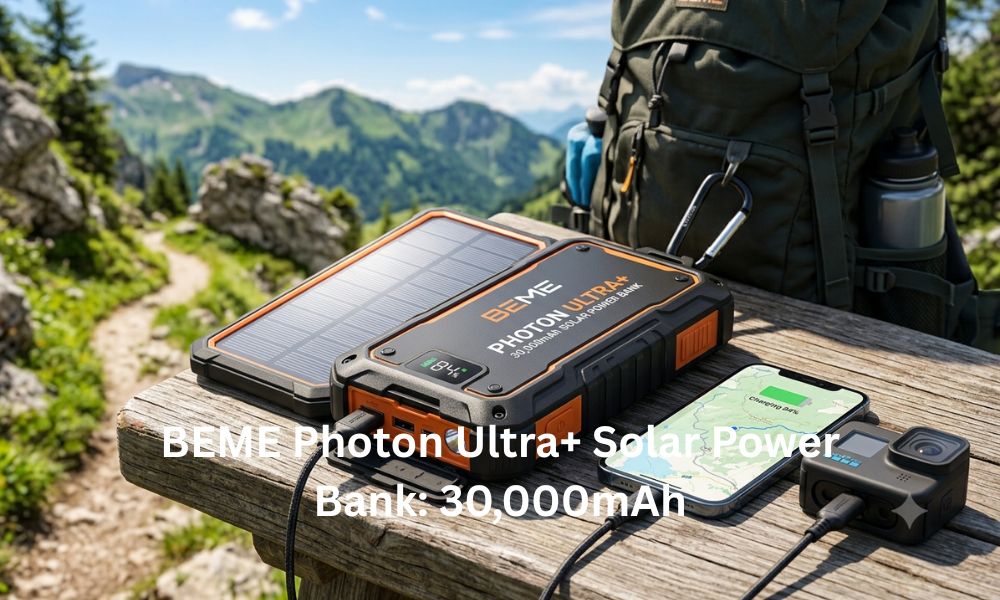 BEME Photon Ultra+ Solar Power Bank: 30,000mAh