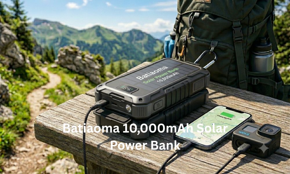 Batiaoma 10,000mAh Solar Power Bank