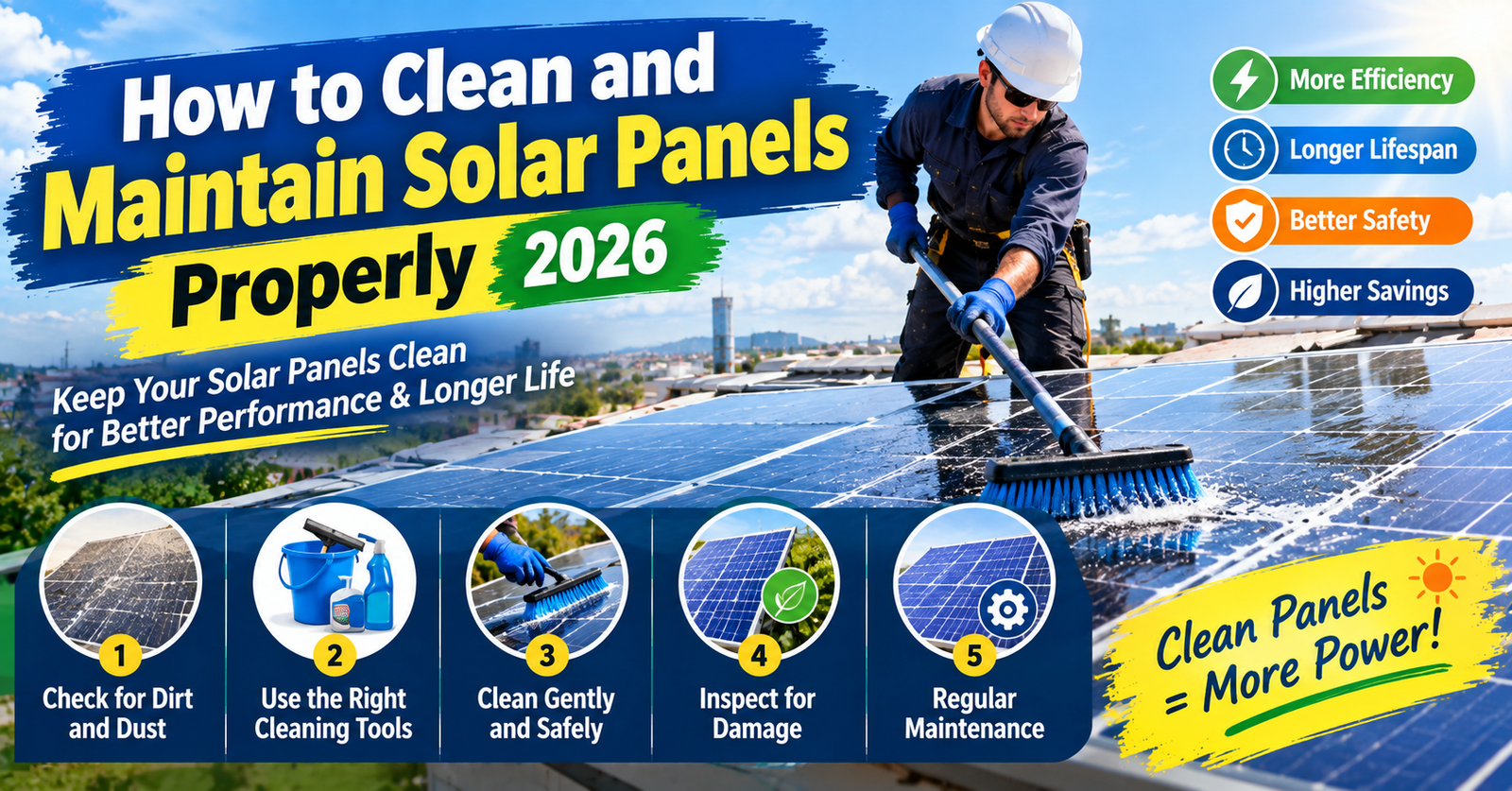 How to Clean and Maintain Solar Panels Properly 2026