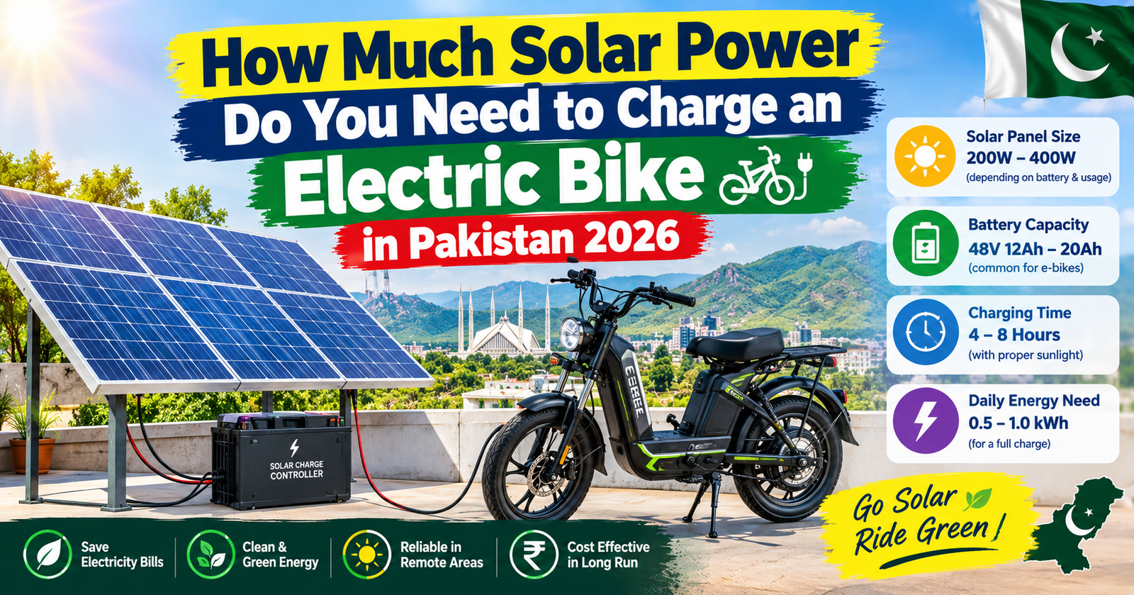 How Much Solar Power Do You Need to Charge an Electric Bike in Pakistan 2026